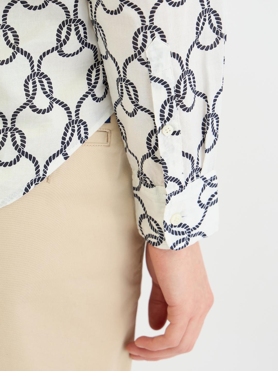 Gant Women White All Over Print Collar Shirt