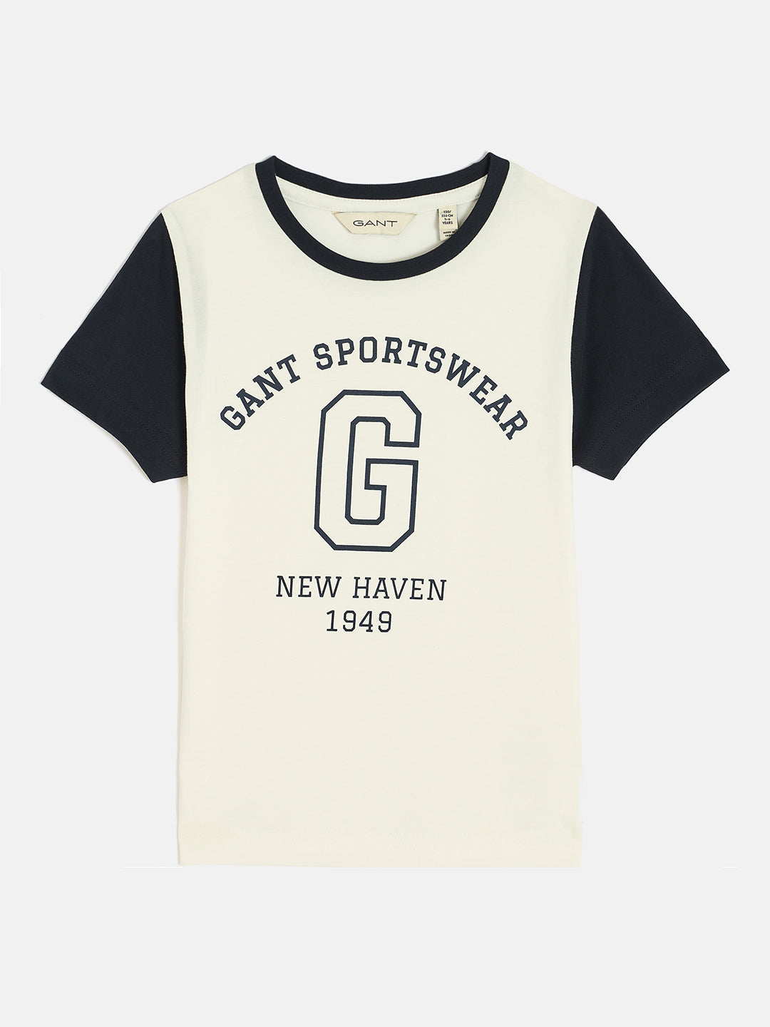 Gant Boys Off White Crew Neck Short Sleeve Typography T-Shirt