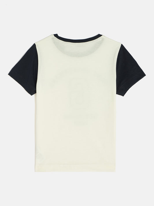 Gant Boys Off White Crew Neck Short Sleeve Typography T-Shirt