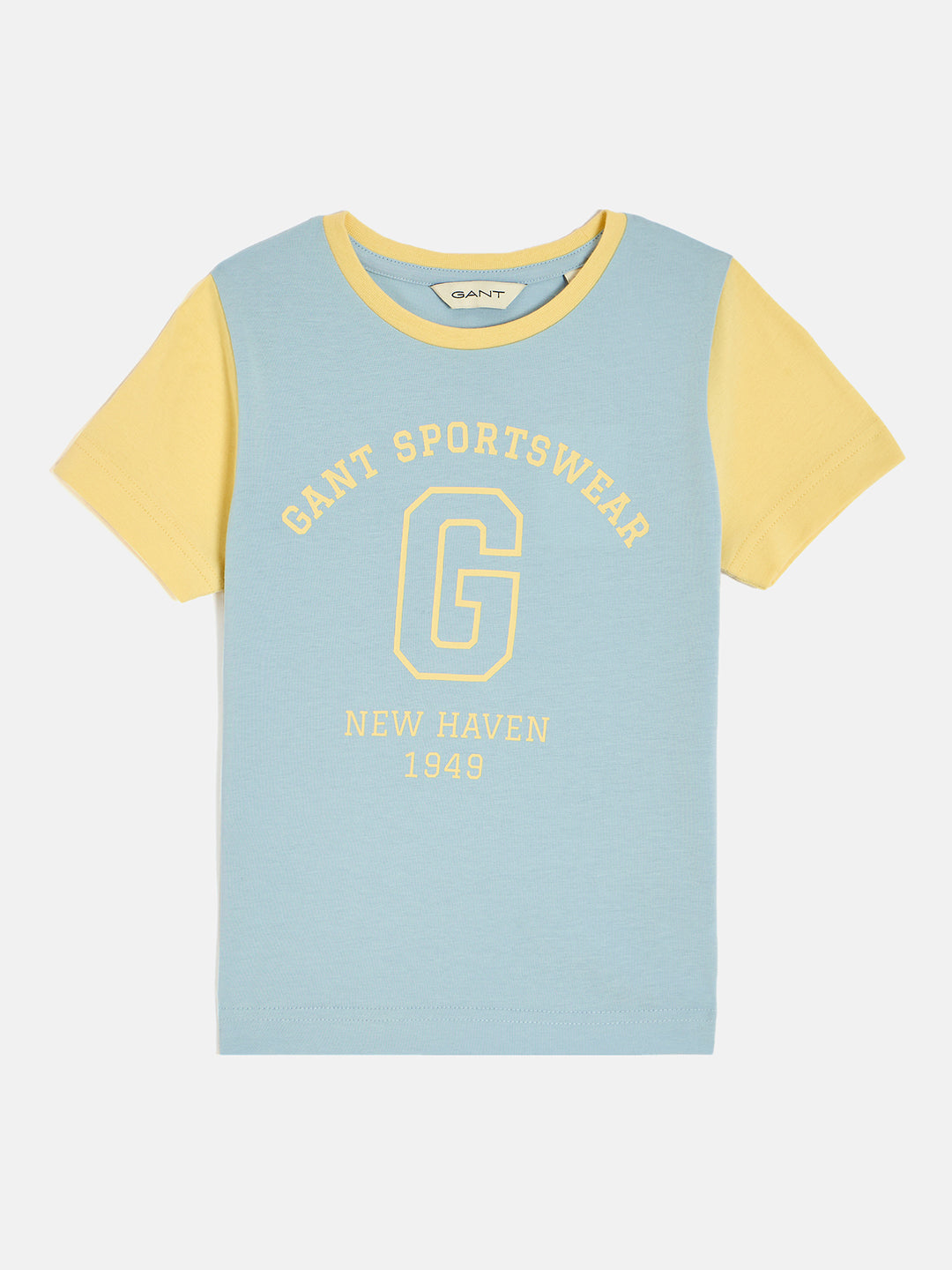 Gant Boys Blue Crew Neck Short Sleeve Typography T-Shirt