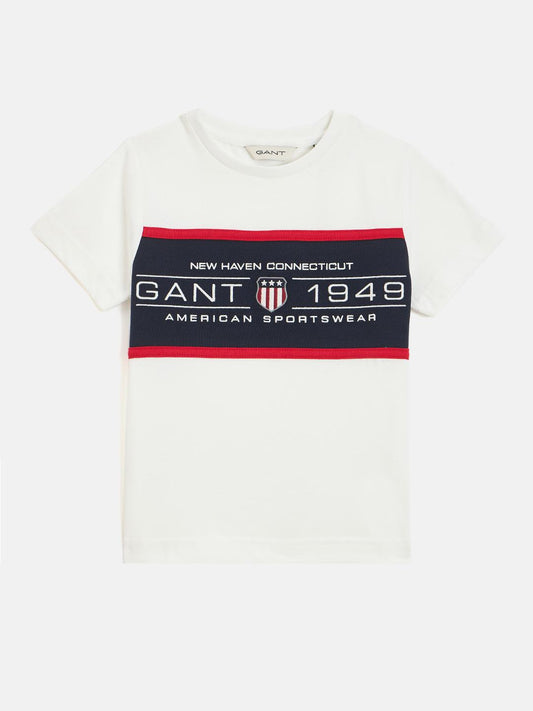 Gant Boys Cream Round Neck Tshirt