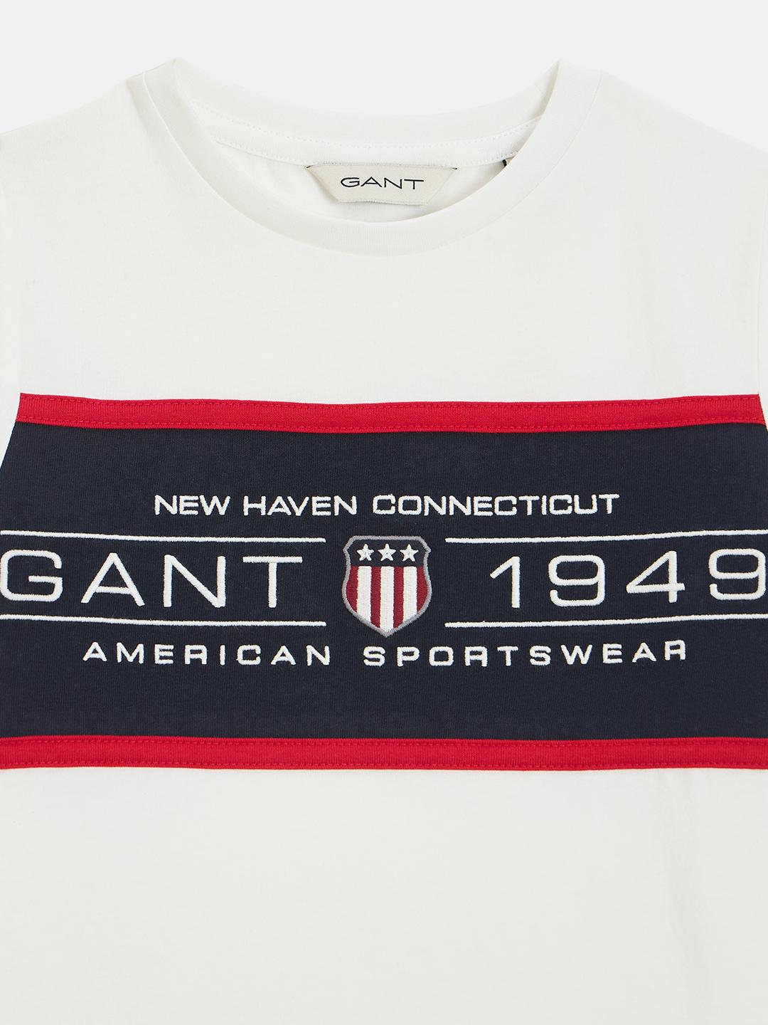 Gant Boys Cream Round Neck Tshirt