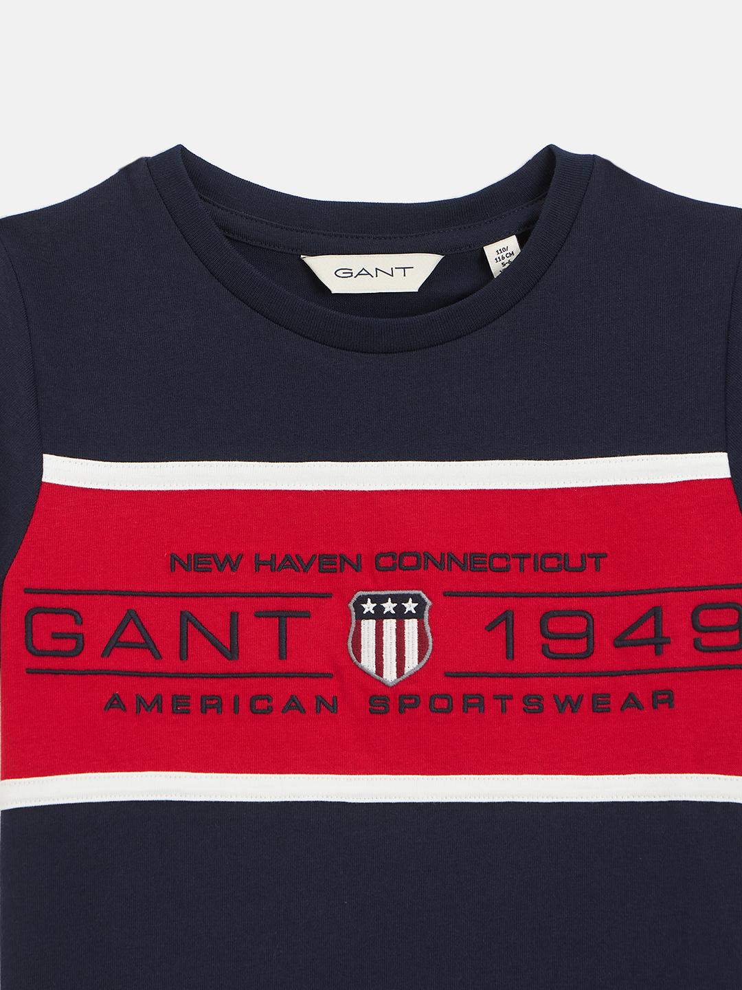 Gant Boys Blue Round Neck Tshirt