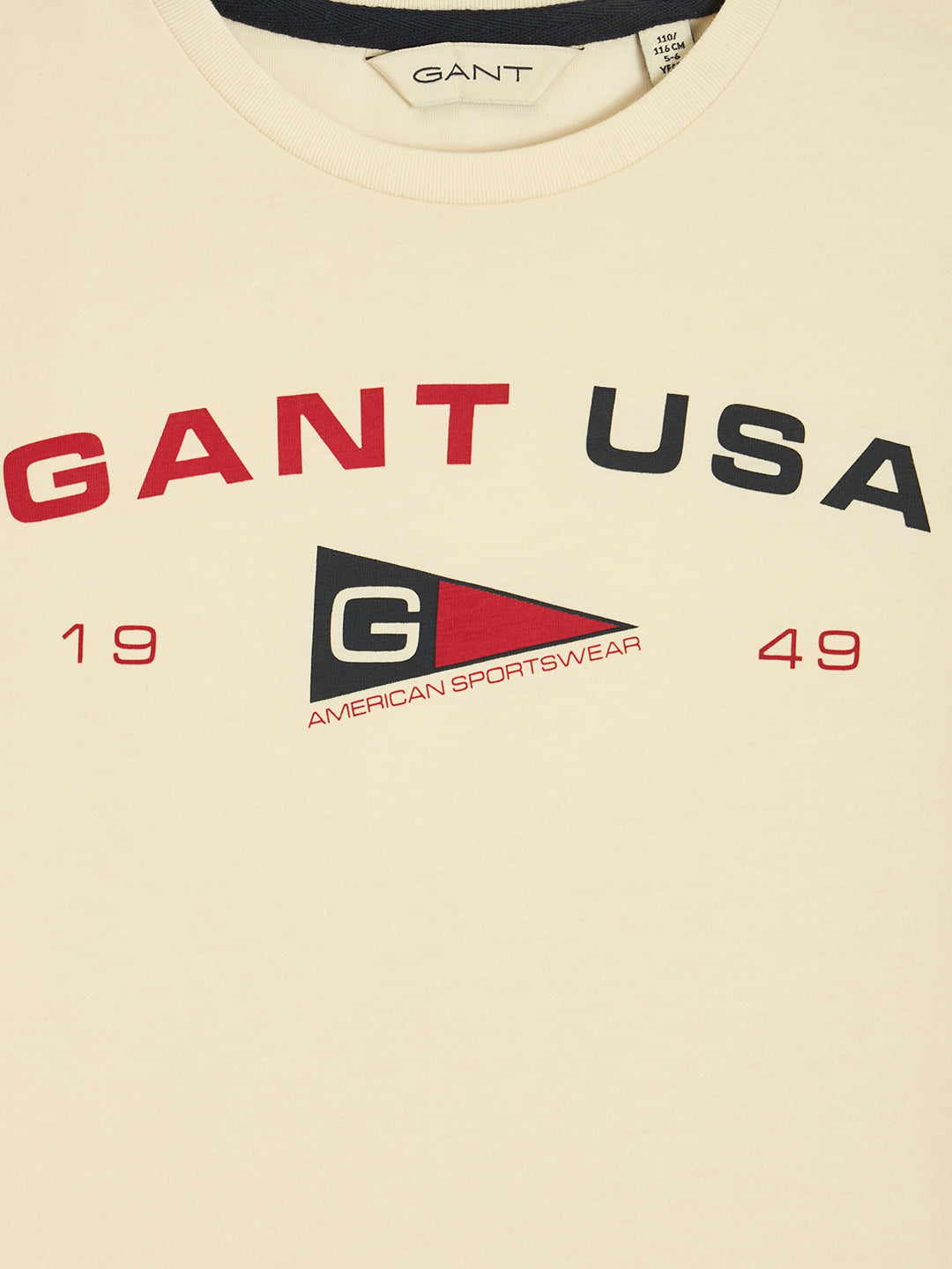 Gant Boys Cream Round Neck Short Sleeve Typography T-Shirt