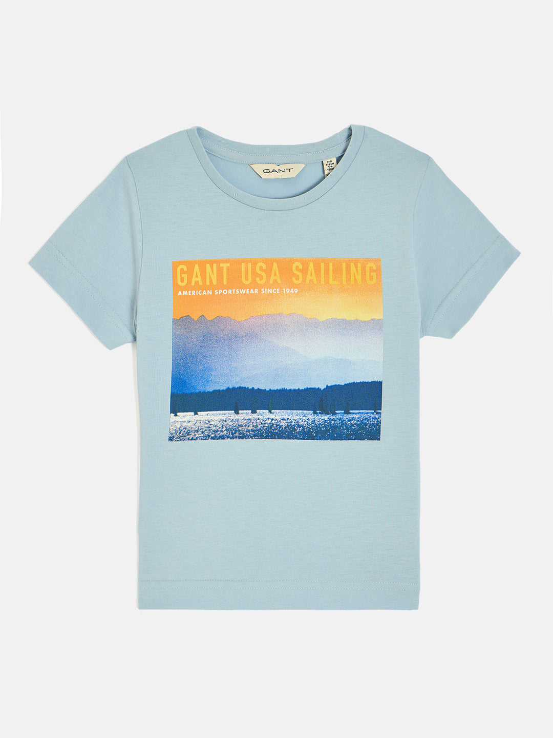 Gant Boys Blue Round Neck Short Sleeve Graphic T-Shirt