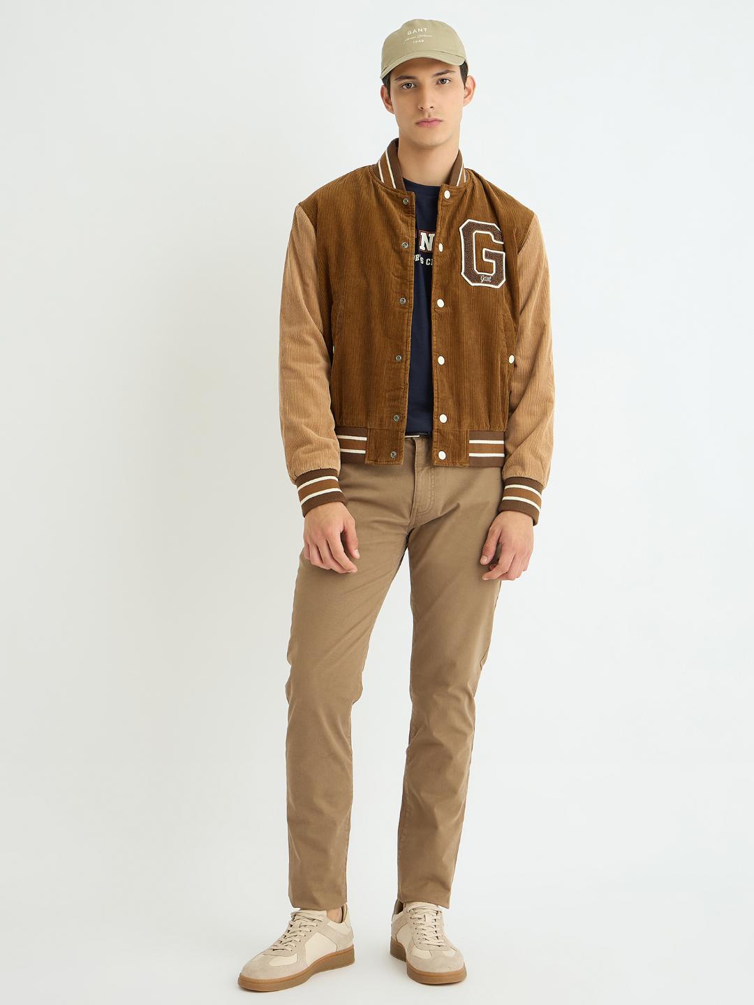 Gant Men Blue Solid Crew Neck Tshirt