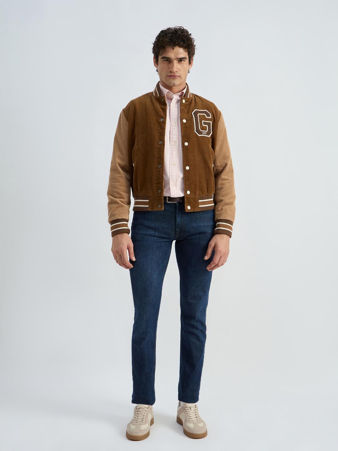 Gant Men Orange Striped Collar Shirt