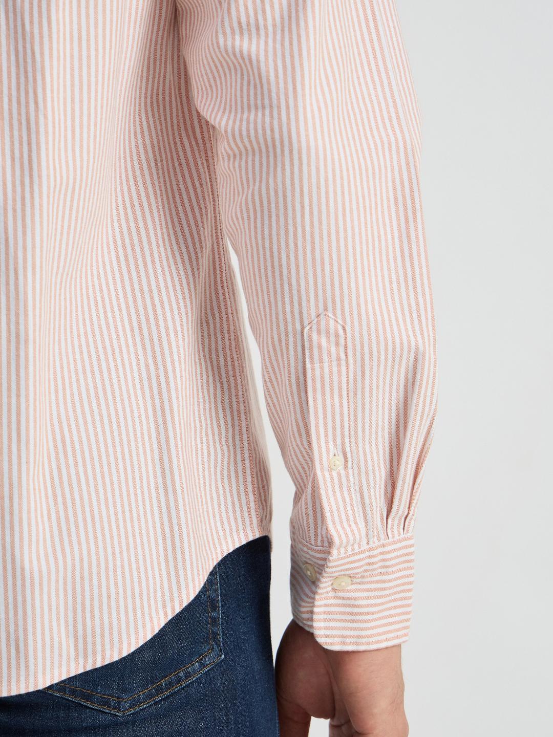 Gant Men Orange Striped Collar Shirt