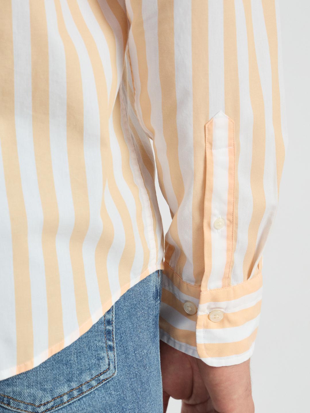 Gant Men Orange Striped Collar Shirt