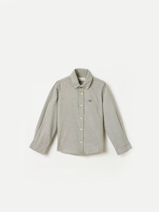 Gant Boys Green Solid Collar Shirt