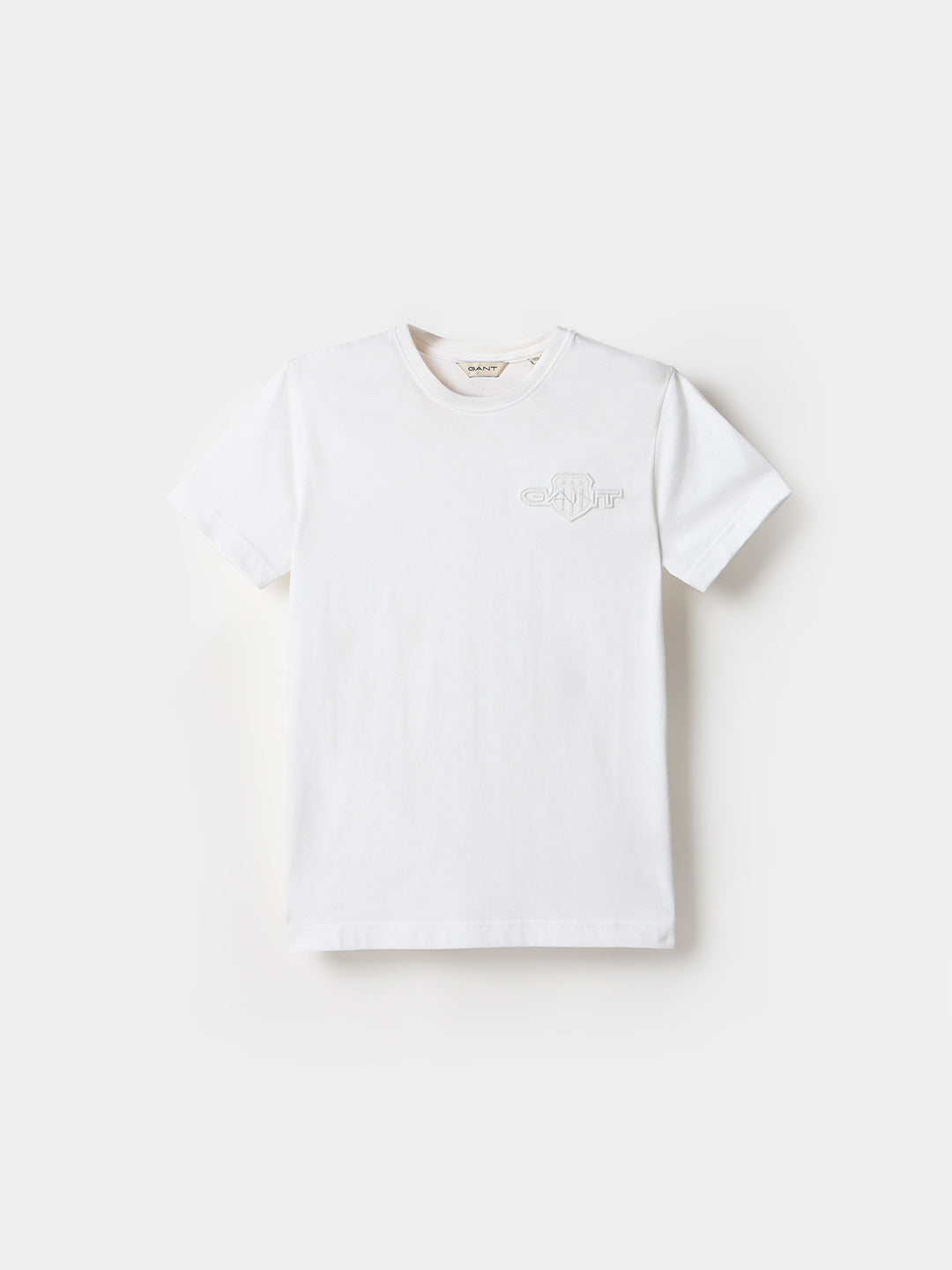 Gant Boys White Graphic Round Neck Tshirt