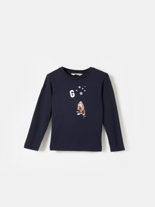 Gant Boys Blue Graphic Round Neck Tshirt