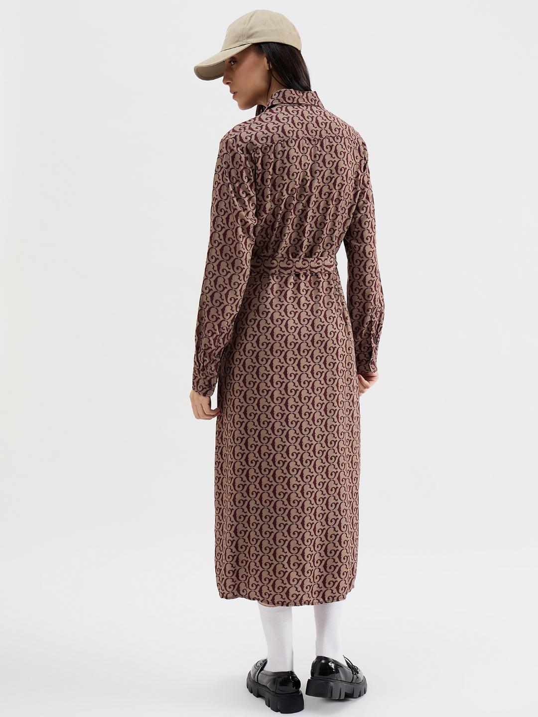 Gant Women Red Printed Collar Dress