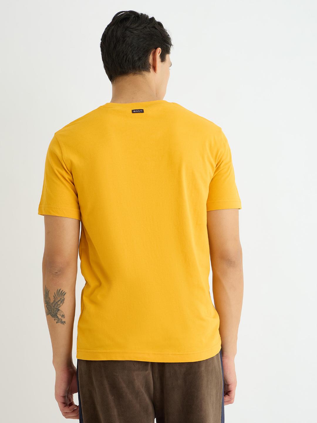 Gant Men Yollow Printed Crew Neck Tshirt