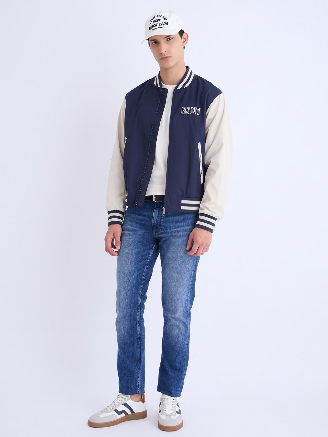 Gant Men Cream Solid Crew Neck Tshirt