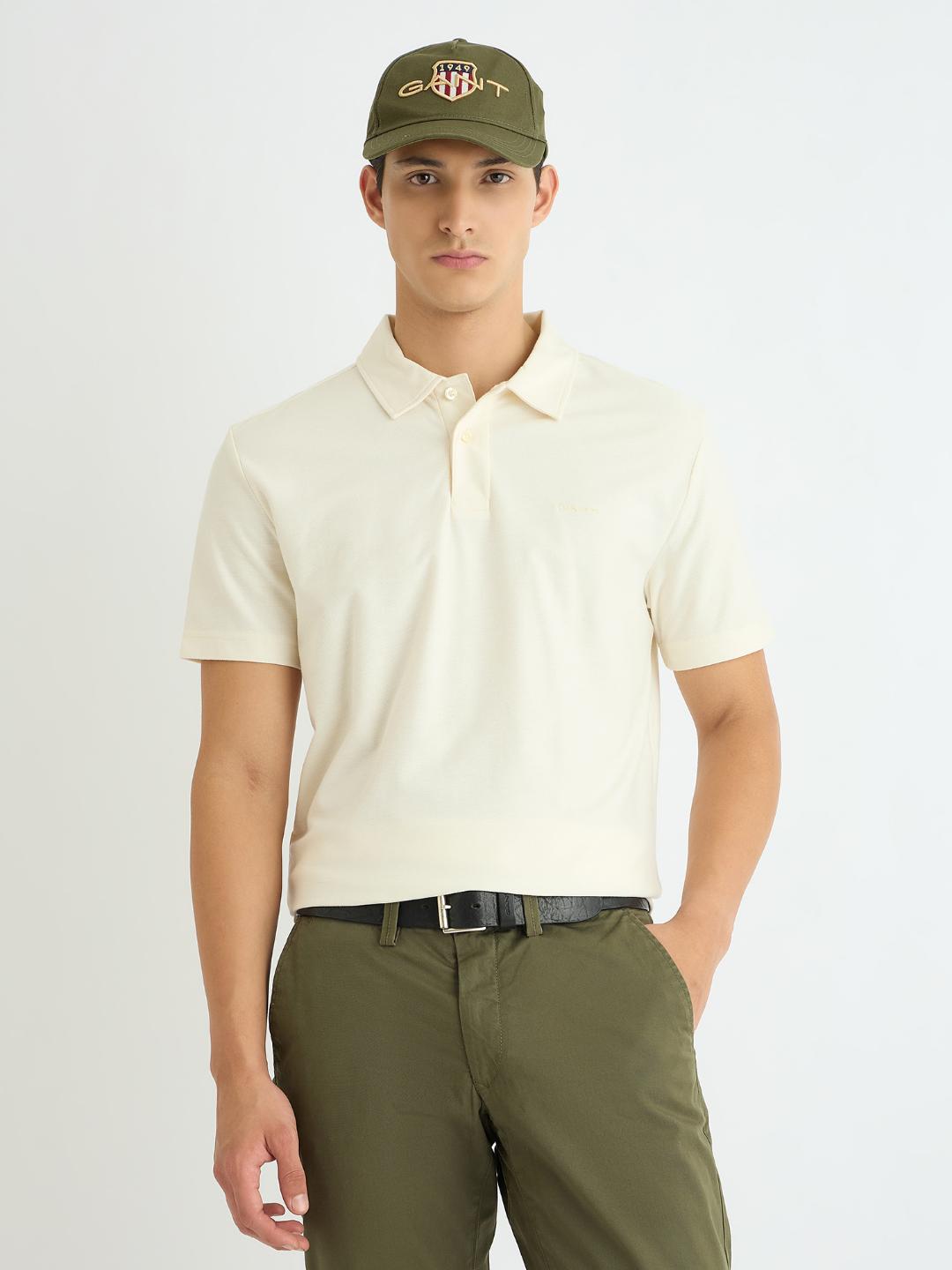 Gant Men Cream Solid Polo Tshirt