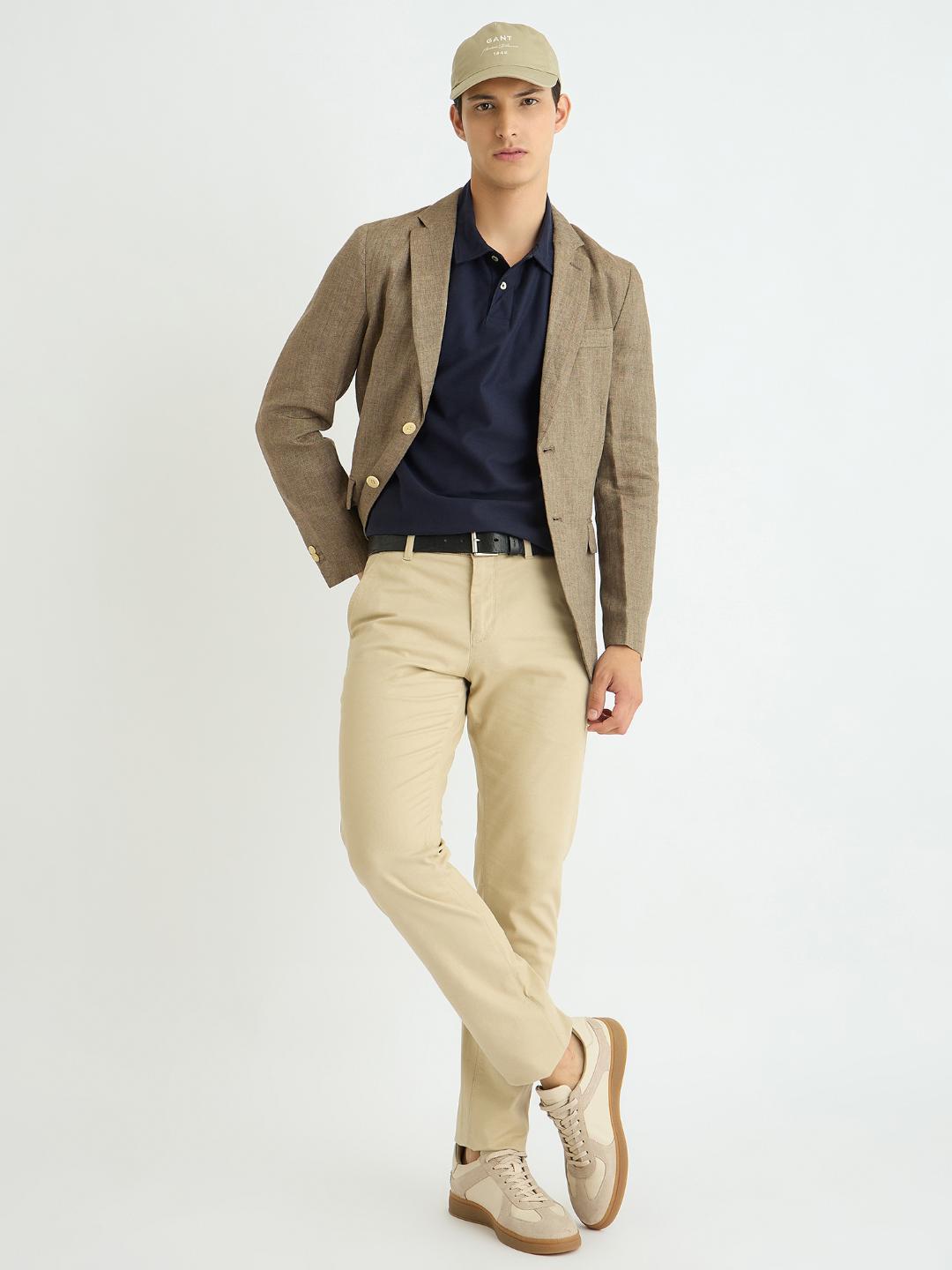 Gant Men Blue Solid Polo Tshirt