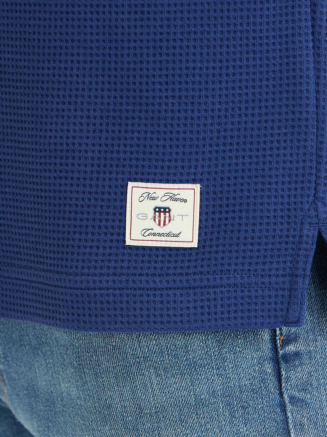 Gant Men Blue Solid Polo Tshirt