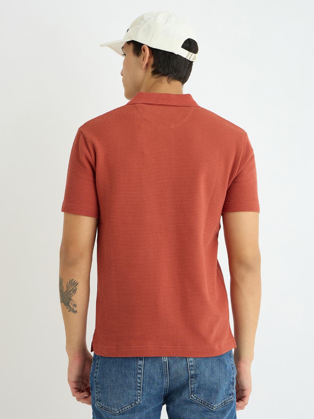 Gant Men Red Solid Polo Tshirt