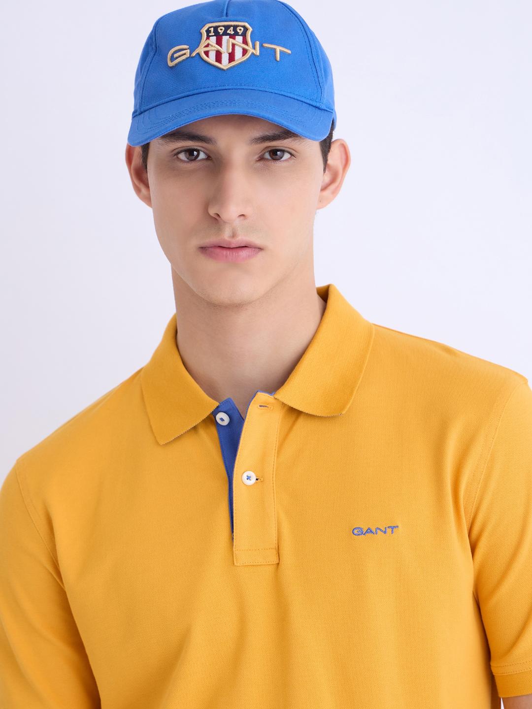 Gant Men Yollow Solid Polo Tshirt