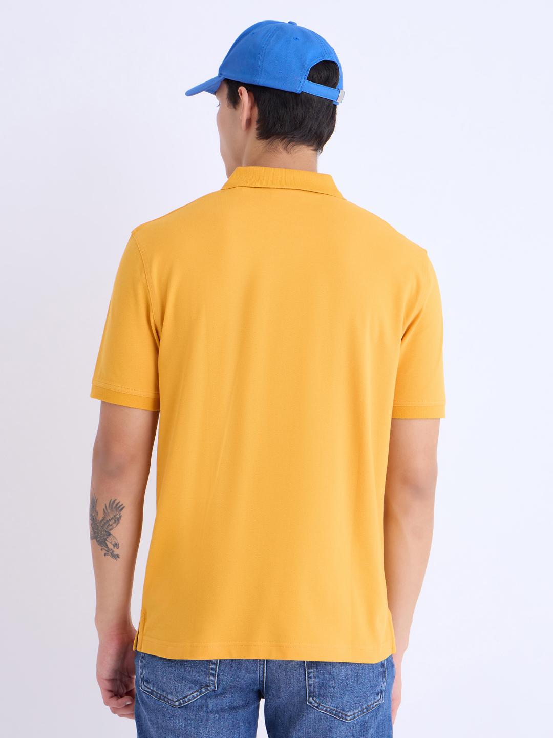 Gant Men Yollow Solid Polo Tshirt
