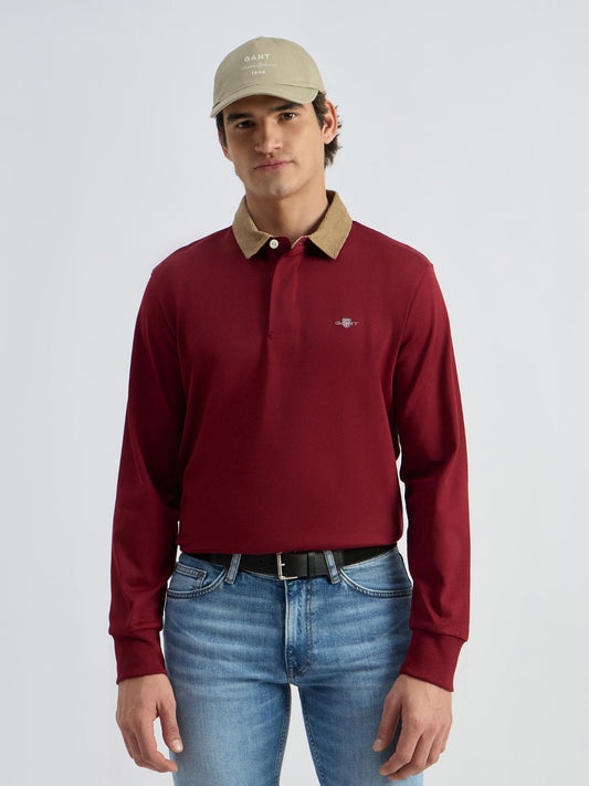 Gant Men Red Solid Polo Tshirt