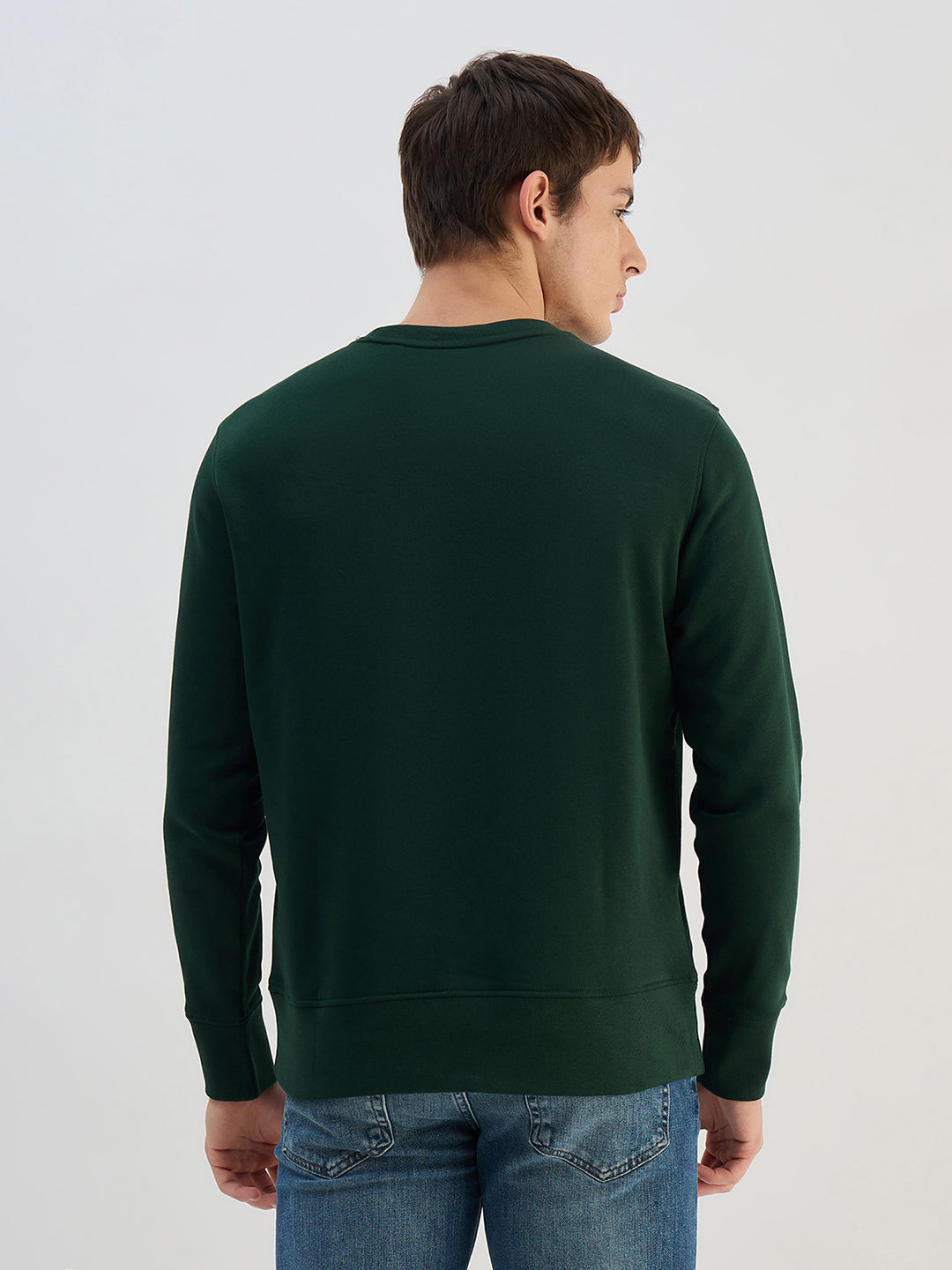 Gant Men Green Printed Crew Neck Sweatshirt