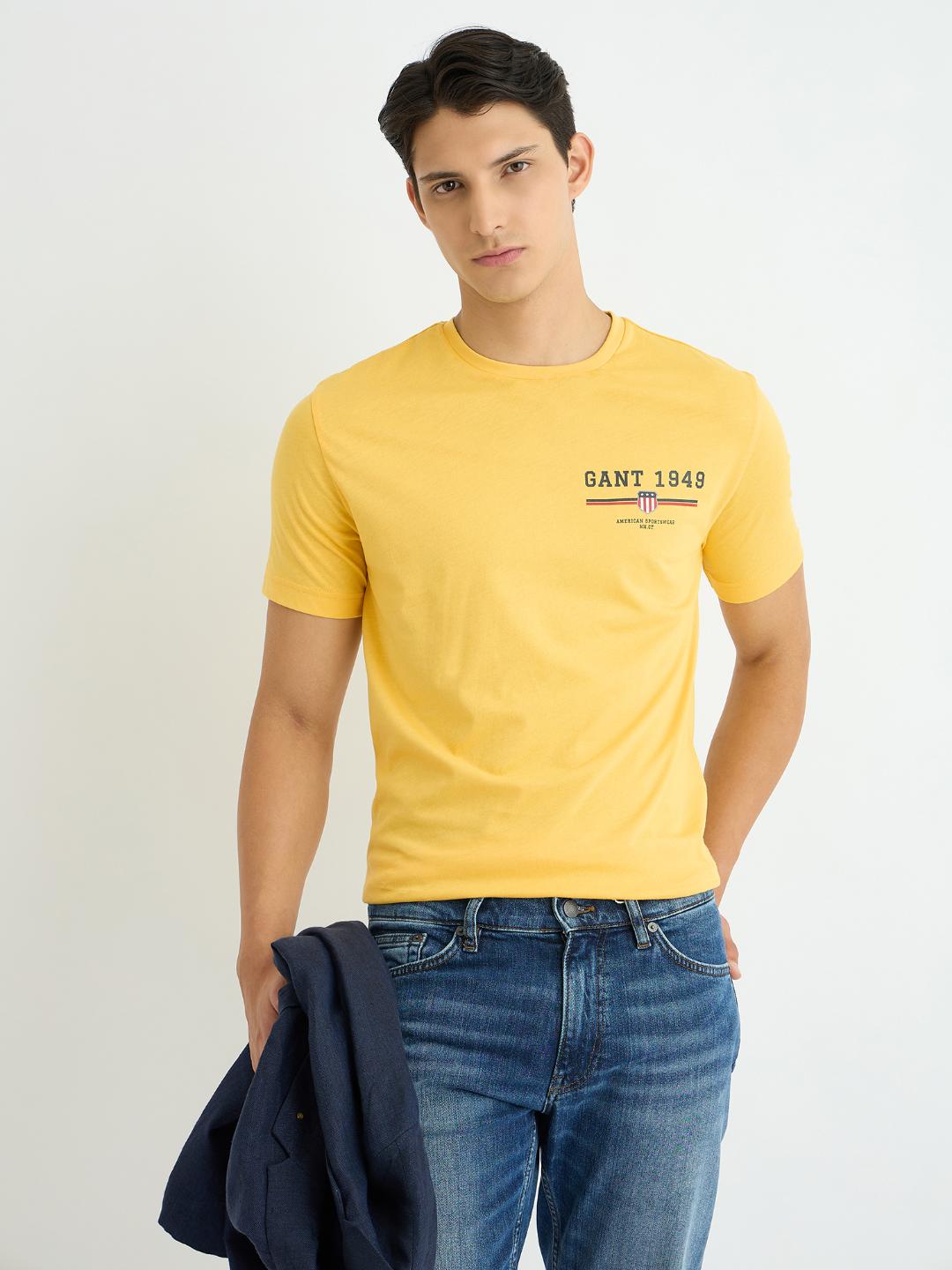 Gant Men Yellow Solid Tshirt