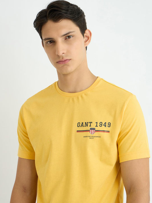 Gant Men Yellow Solid Tshirt