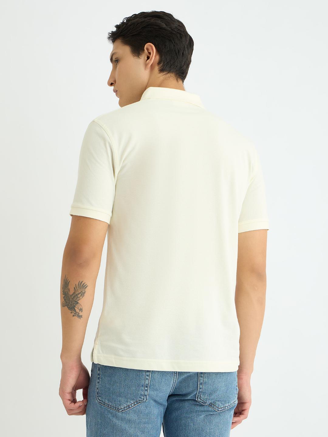 Gant Men Cream Solid Polo Tshirt