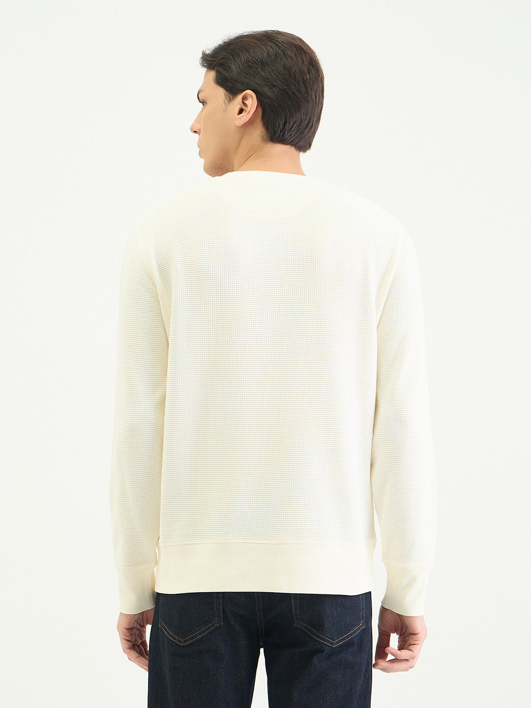 Gant Men Regular Cream Solid Sweatshirt