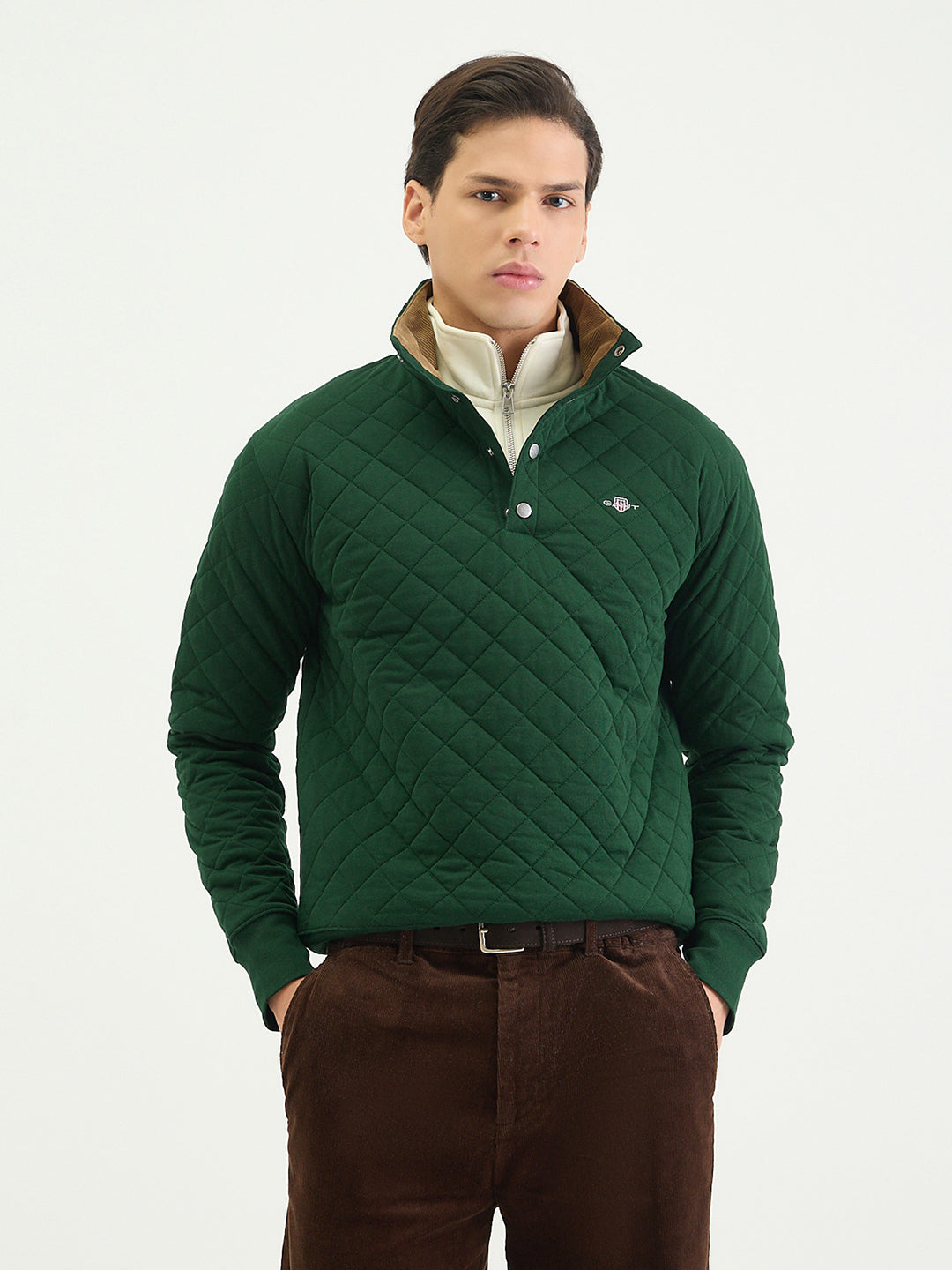 Gant Men Regular Green Quilted Sweatshirt