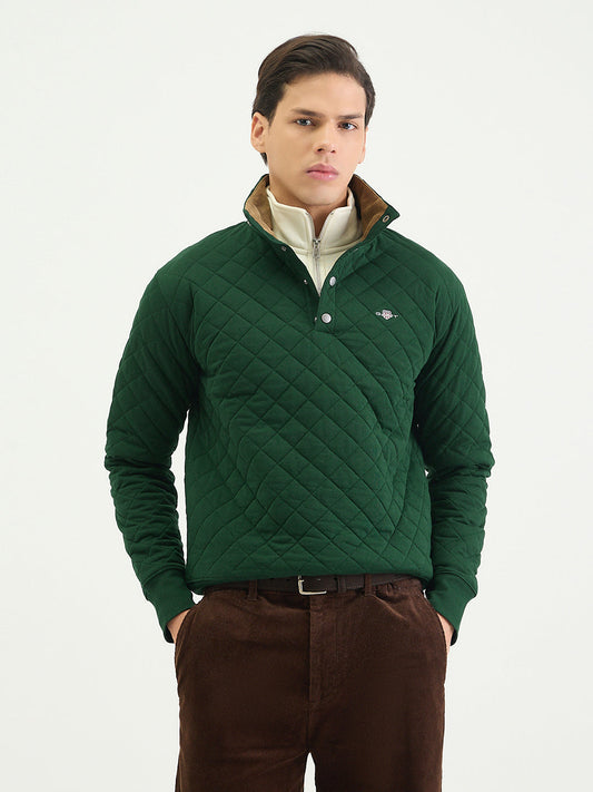 Gant Men Regular Green Quilted Sweatshirt
