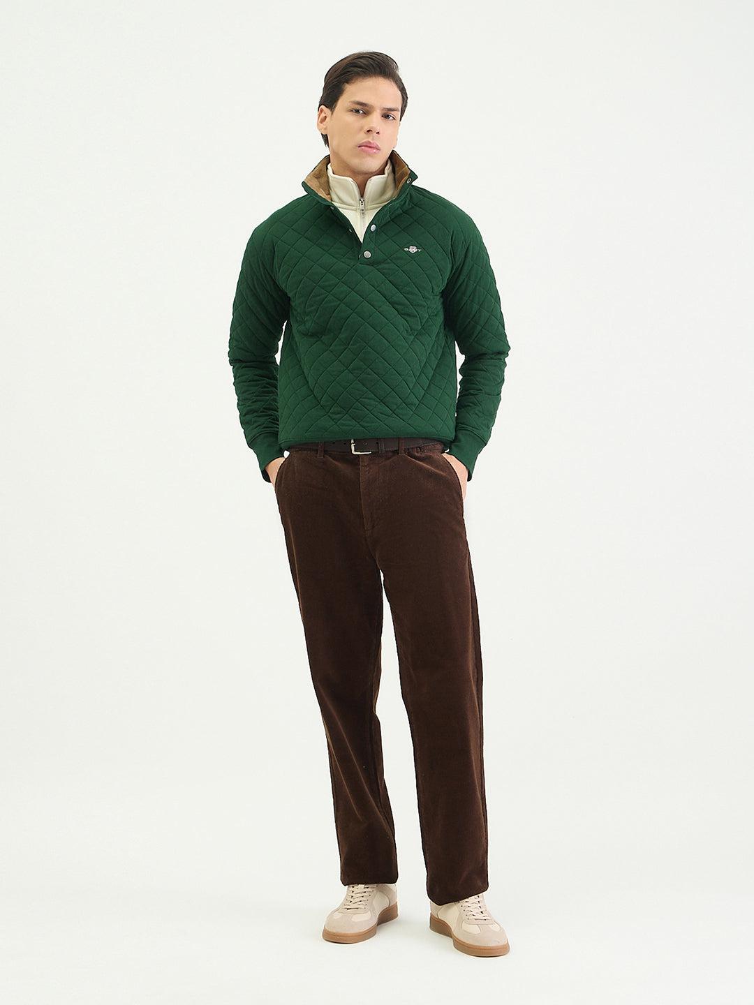 Gant Men Regular Green Quilted Sweatshirt