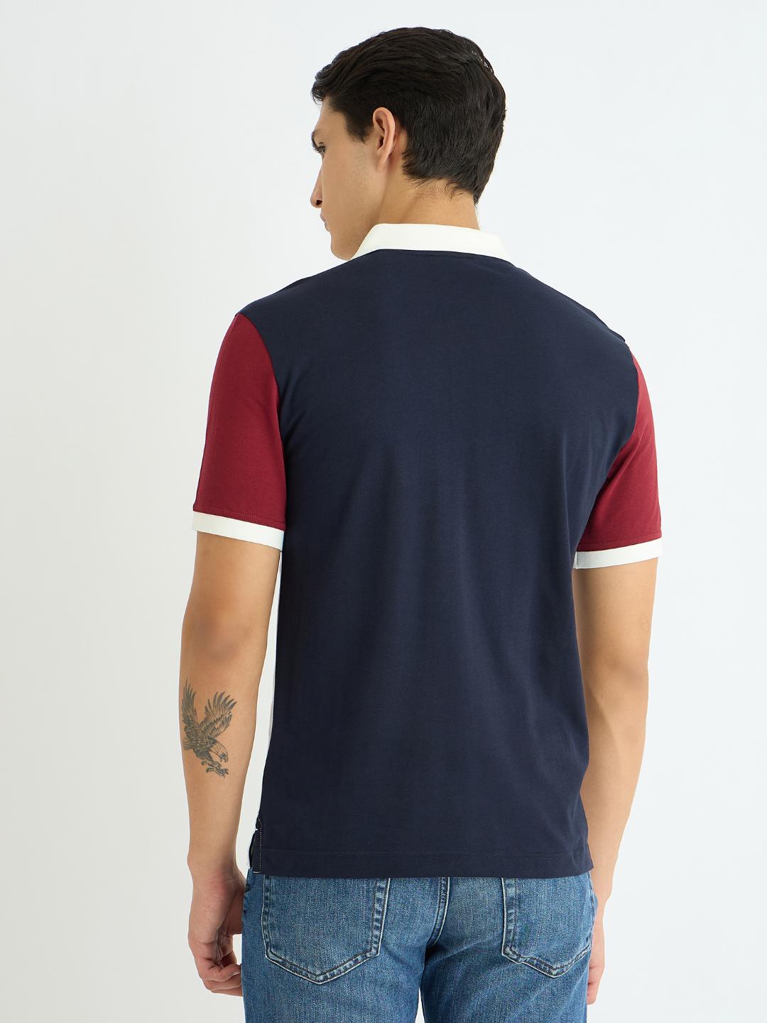 Gant Men White Colour blocked Polo Tshirt