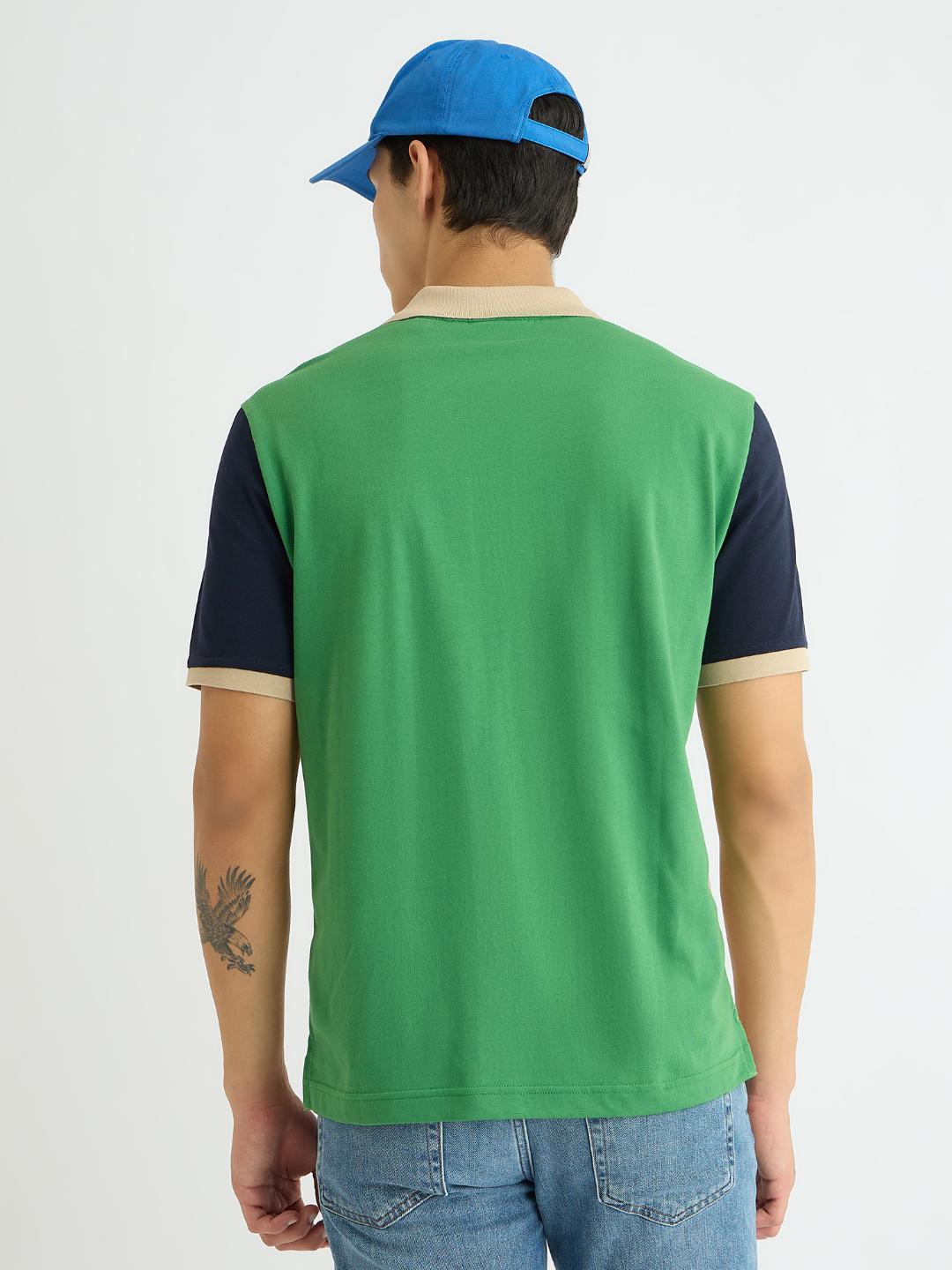 Gant Men Grey Colour blocked Polo Tshirt