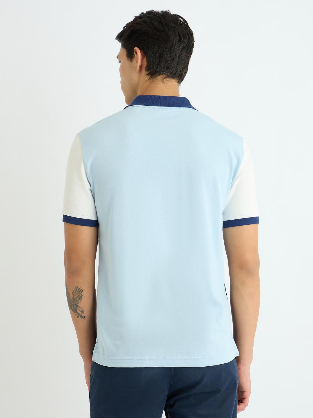 Gant Men Blue Colour blocked Polo Tshirt