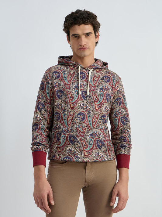 Gant Men Red Printed Hooded Sweatshirt