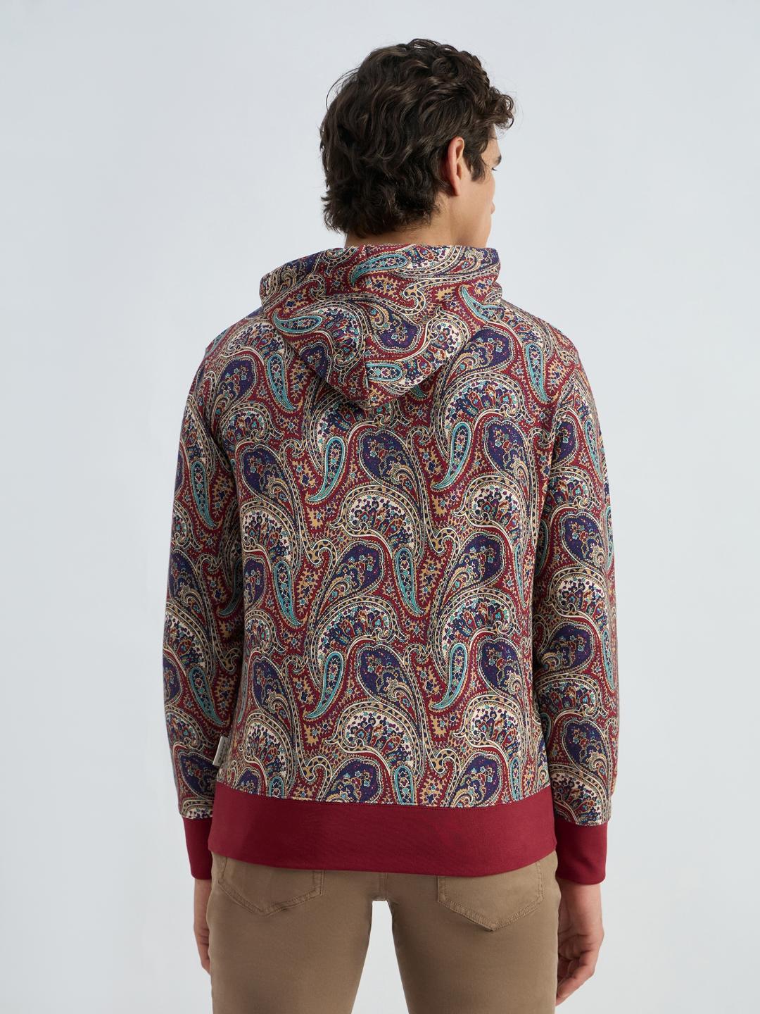 Gant Men Red Printed Hooded Sweatshirt