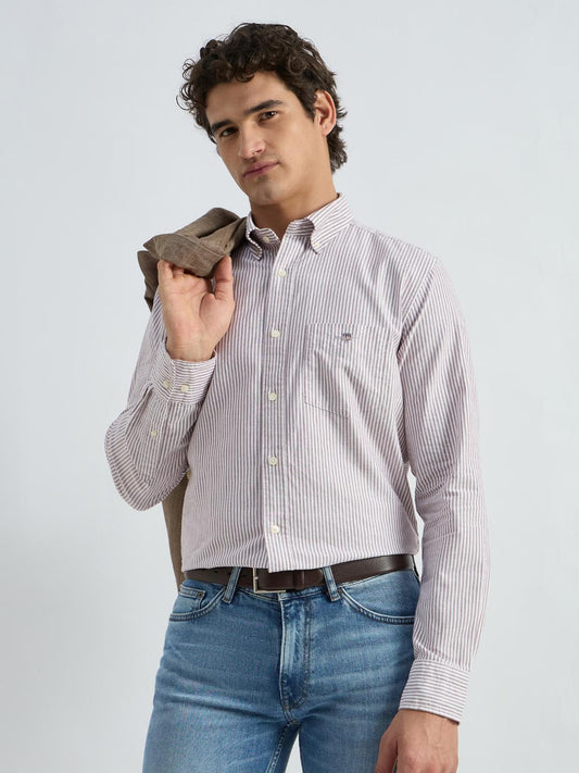 Gant Men Red Striped Collar Shirt