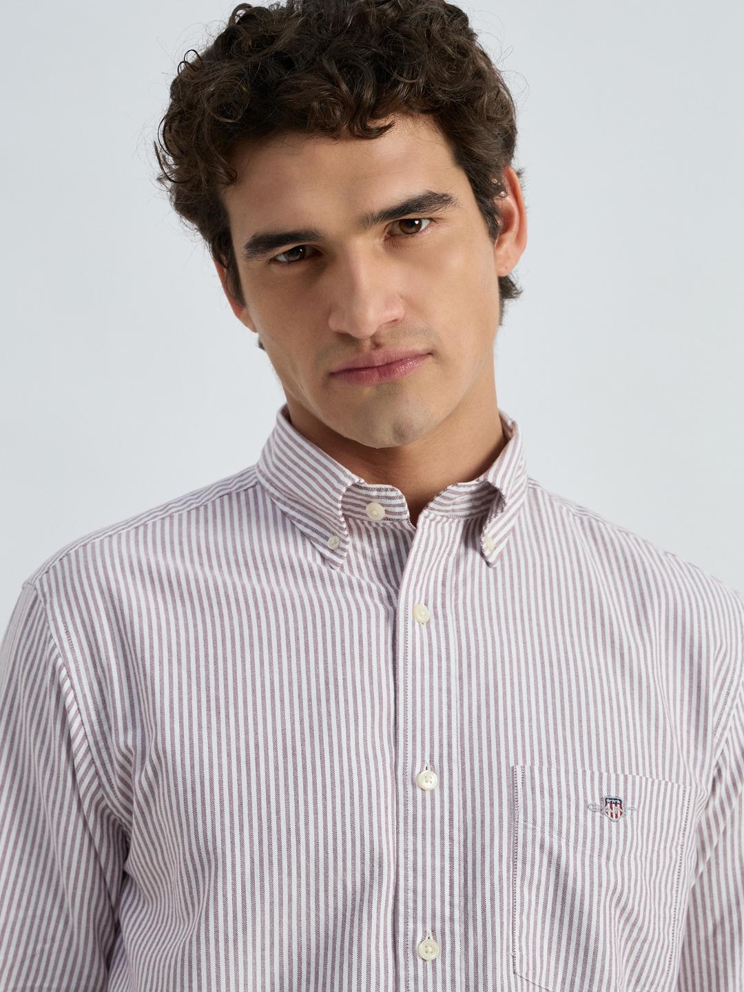 Gant Men Red Striped Collar Shirt