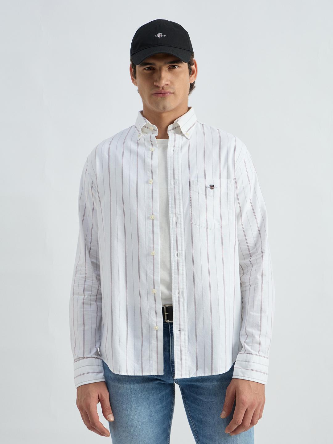 Gant Men White Striped Shirt