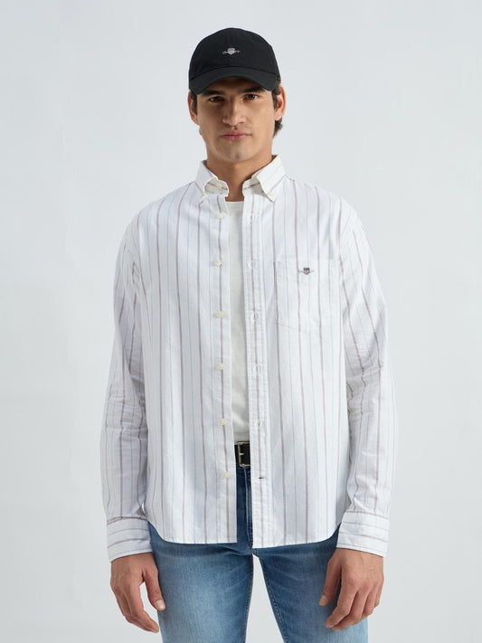 Gant Men White Striped Shirt