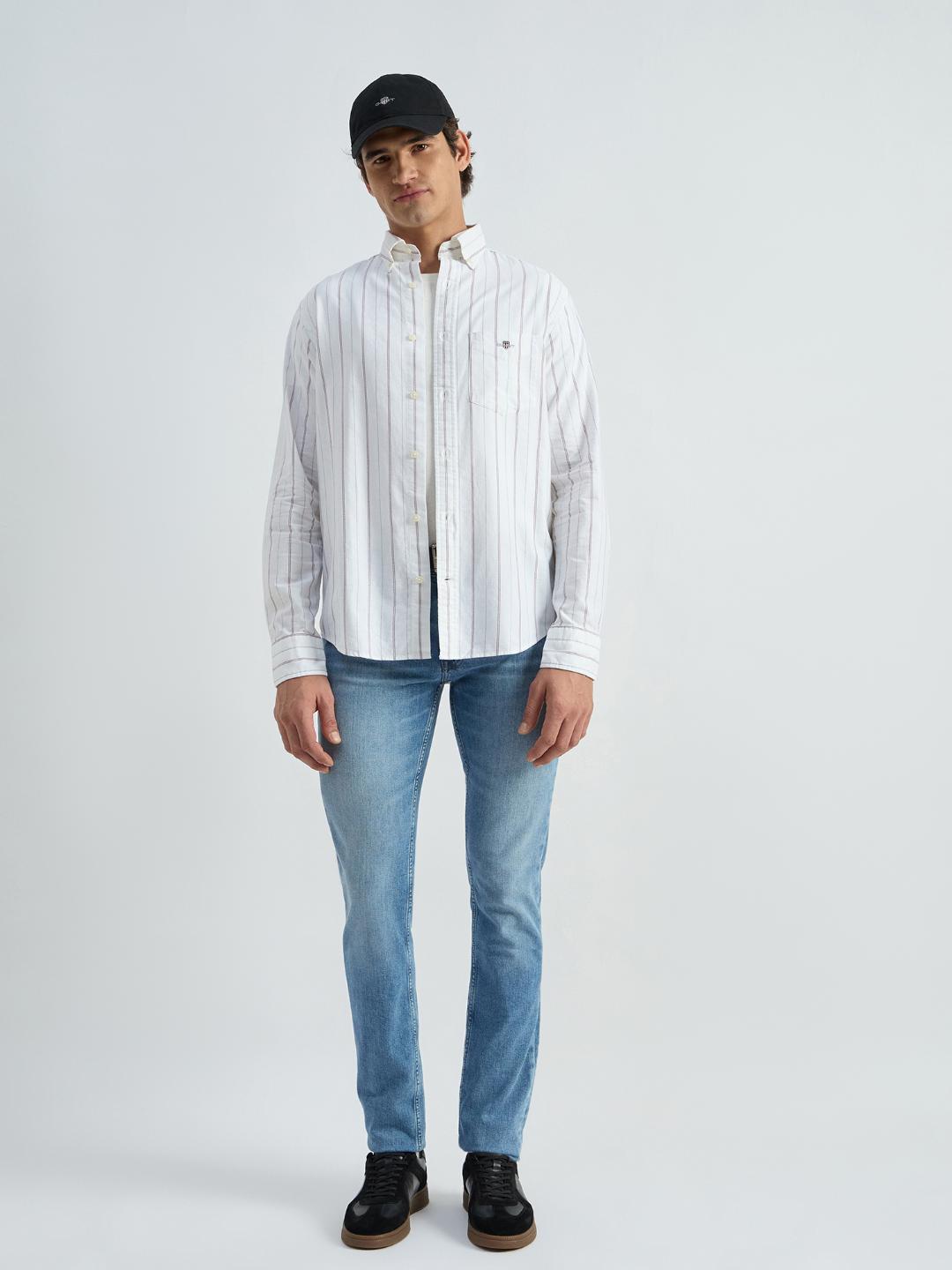 Gant Men White Striped Shirt