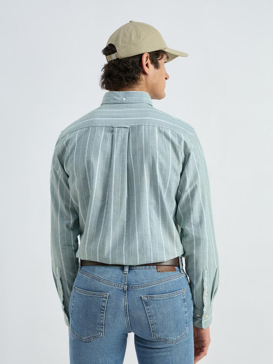 Gant Men Green Striped Shirt