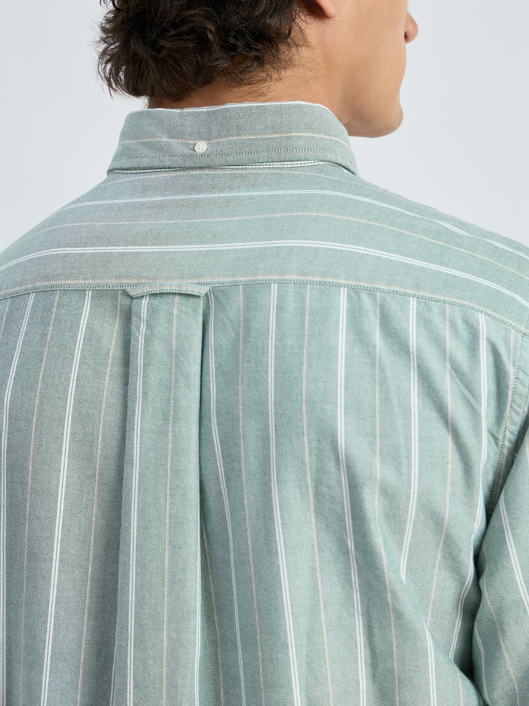 Gant Men Green Striped Shirt