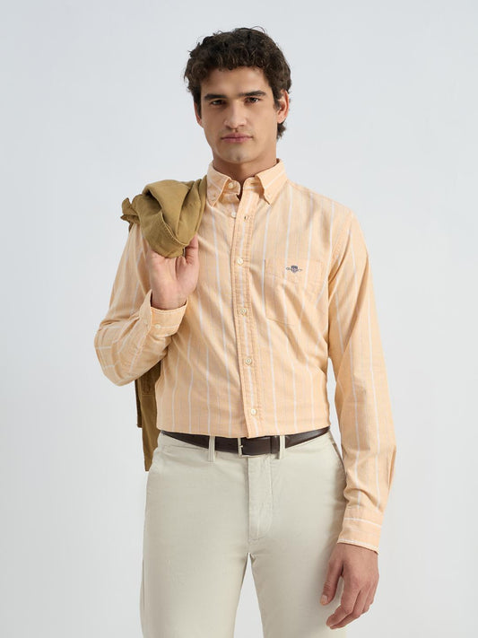 Gant Men Yellow Striped Collar Shirt