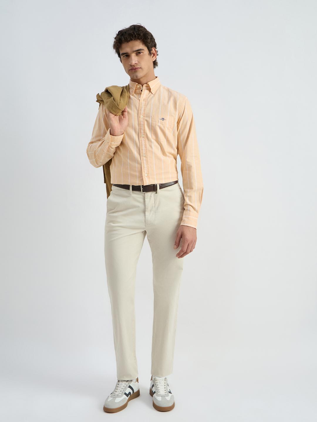 Gant Men Yellow Striped Collar Shirt