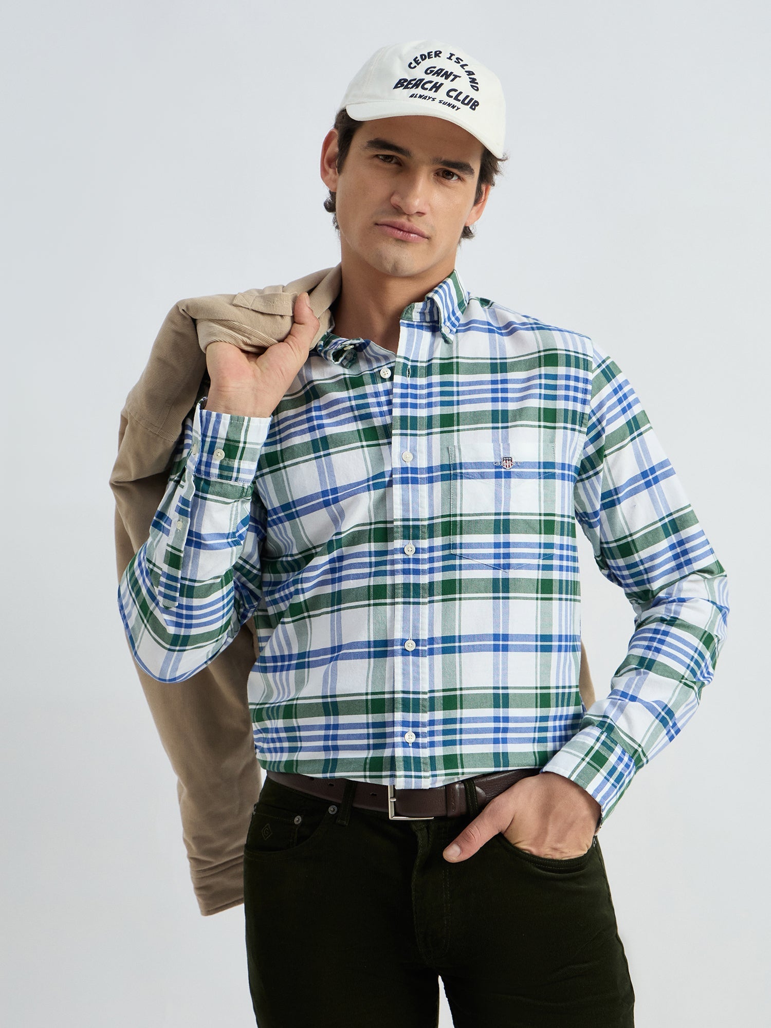 Gant Men Checked Green Shirt