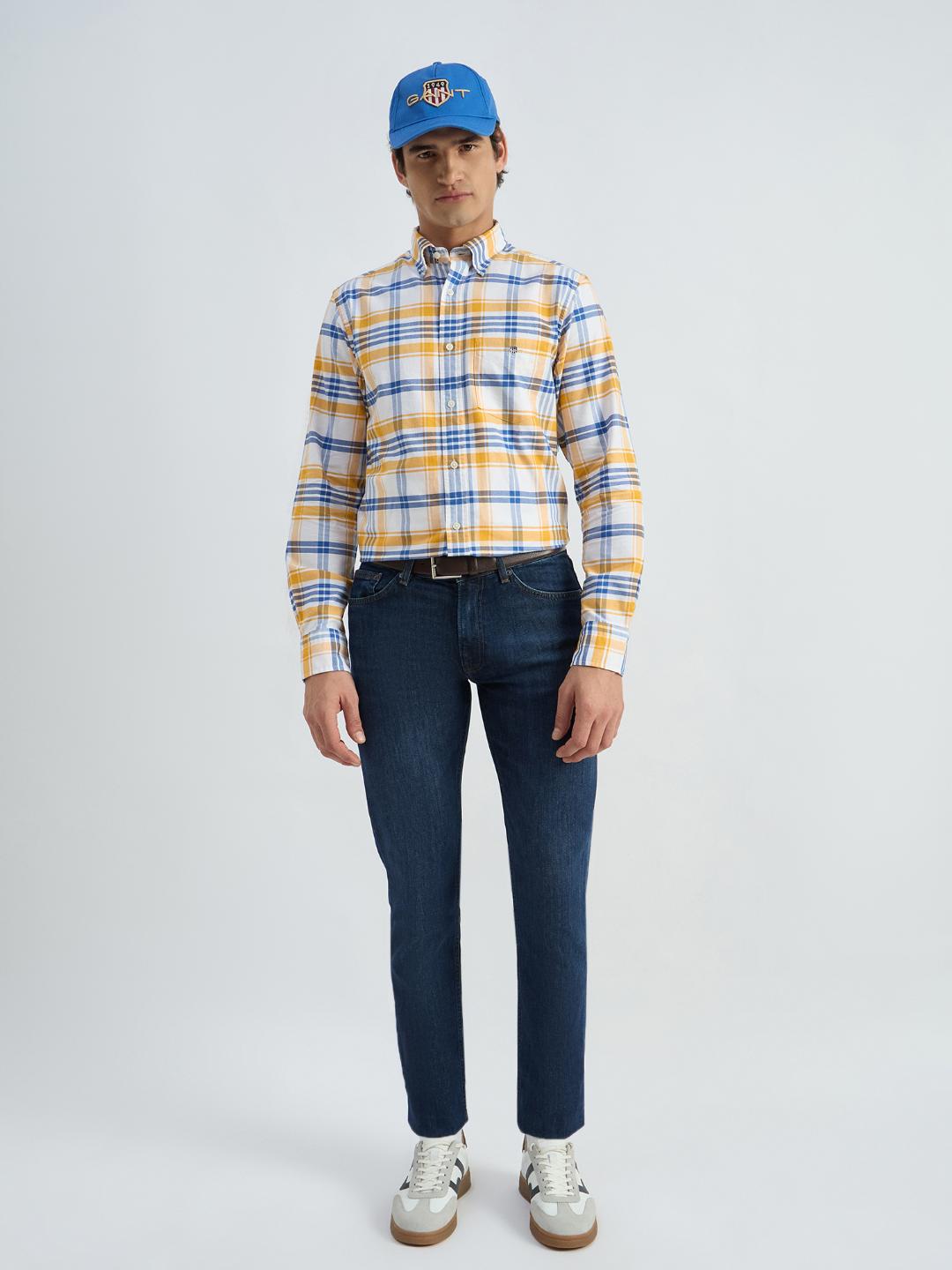 Gant Men Yollow Checks Shirt